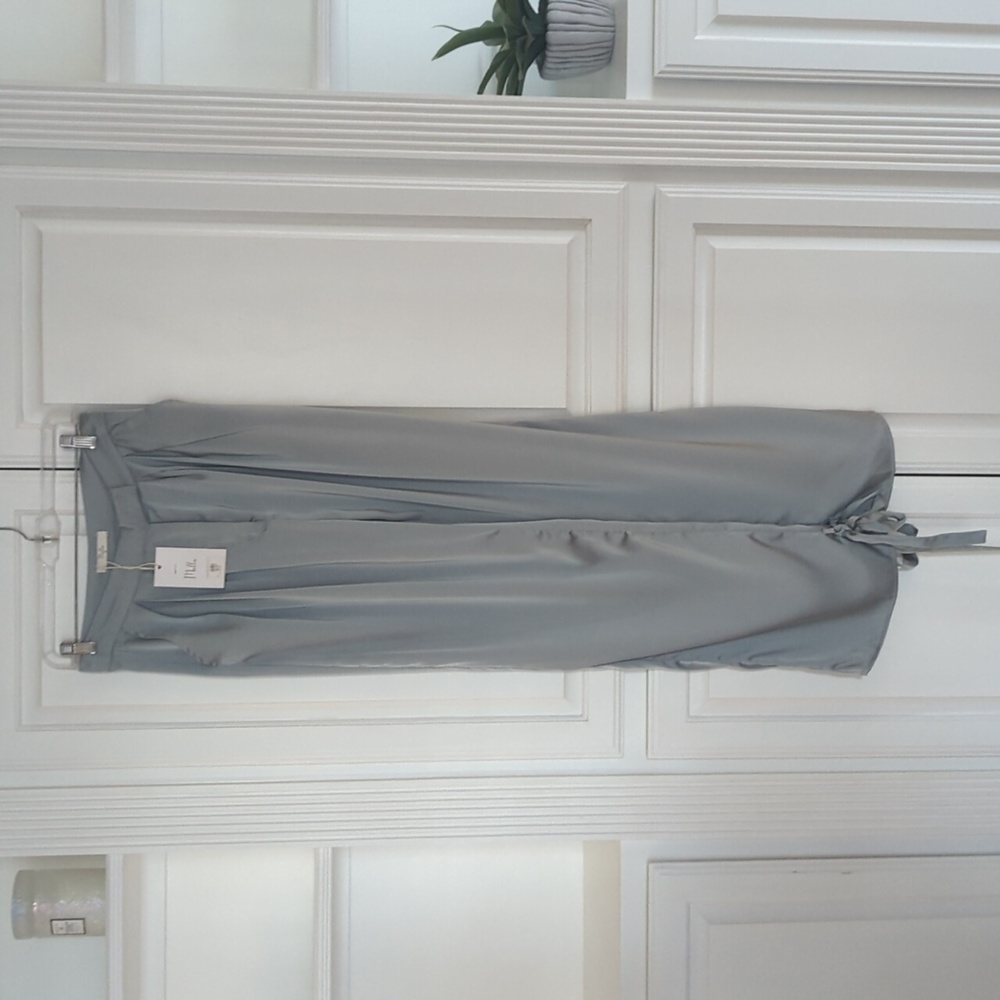 Women's Silk Silver Dress Pants